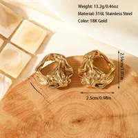 1 Pair Retro Classic Style U Shape Geometric Plating 316L Stainless Steel  Ear Studs sku image 2