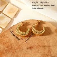 1 Pair Retro Classic Style U Shape Geometric Plating 316L Stainless Steel  Ear Studs sku image 4