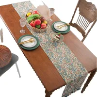 Retro Stripe Plant Cotton Polyester Tablecloths main image 2