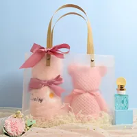 Casual Cute Bear Bow Knot Coral Fleece Towels sku image 5