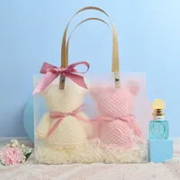 Casual Cute Bear Bow Knot Coral Fleece Towels sku image 6