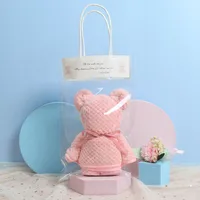 Casual Cute Bear Bow Knot Coral Fleece Towels sku image 2