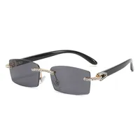 Retro Vacation Rectangle Pc Square Frameless Glasses main image 2
