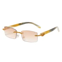 Retro Vacation Rectangle Pc Square Frameless Glasses sku image 2