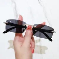 Retro Vacation Rectangle Pc Square Frameless Glasses main image 5