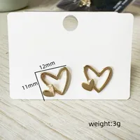 1 Pair Elegant Classic Style Heart Shape Plating Inlay Copper Zircon 16K Gold Plated Ear Studs main image 2