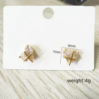 1 Pair Elegant Classic Style Heart Shape Plating Inlay Copper Zircon 16K Gold Plated Ear Studs sku image 1