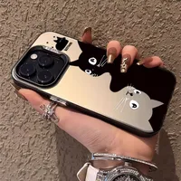 Silica Gel Color Block Cat Cartoon Style Cute Phone Cases Phone Cases main image 5