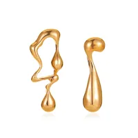1 Pair Streetwear Flower Plating Alloy K Gold Plated Silver Plated Ear Studs sku image 6