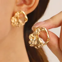 1 Pair Streetwear Flower Plating Alloy K Gold Plated Silver Plated Ear Studs sku image 9