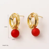 1 Pair Luxurious Shiny Heart Shape Copper Drop Earrings sku image 2