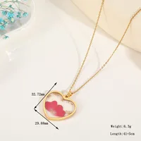 Casual Elegant Heart Shape Flower 304 Stainless Steel Plating Inlay Dried Flower 18K Gold Plated Women's Pendant Necklace sku image 1