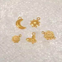 Cute Simple Style Commute Moon Flower Butterfly 304 Stainless Steel 14K Gold Plated DIY Jewelry Accessories main image 1