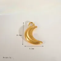 Cute Simple Style Commute Moon Flower Butterfly 304 Stainless Steel 14K Gold Plated DIY Jewelry Accessories sku image 1