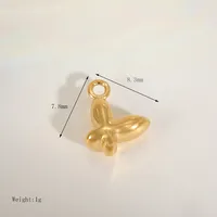 Cute Simple Style Commute Moon Flower Butterfly 304 Stainless Steel 14K Gold Plated DIY Jewelry Accessories sku image 2