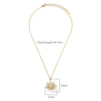 IG Style Simple Style Sun Copper Zircon 14K Gold Plated Women's Pendant Necklace main image 2