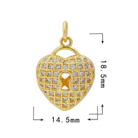 Sweet Heart Shape Copper Inlay Charms sku image 1