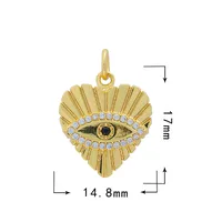 Sweet Heart Shape Copper Inlay Charms sku image 15