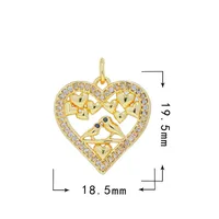 Sweet Heart Shape Copper Inlay Charms sku image 28