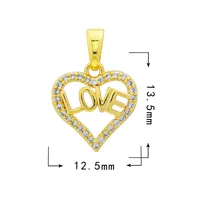 Sweet Heart Shape Copper Inlay Charms sku image 17