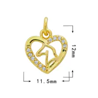 Sweet Heart Shape Copper Inlay Charms sku image 4