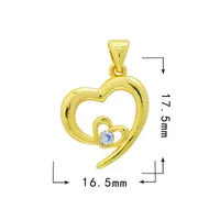 Sweet Heart Shape Copper Inlay Charms sku image 7