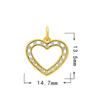 Sweet Heart Shape Copper Inlay Charms sku image 8