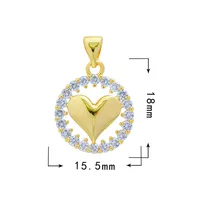 Sweet Heart Shape Copper Inlay Charms sku image 32