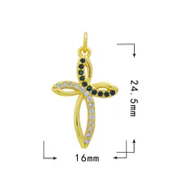 Sweet Heart Shape Copper Inlay Charms sku image 23