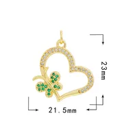 Sweet Heart Shape Copper Inlay Charms sku image 29