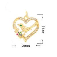 Sweet Heart Shape Copper Inlay Charms sku image 27