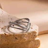 Simple Style Heart Shape Titanium Steel Plating Women's Open Rings sku image 26