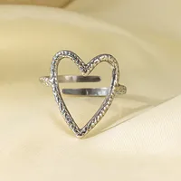 Simple Style Heart Shape Titanium Steel Plating Women's Open Rings sku image 12