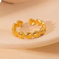 Simple Style Heart Shape Titanium Steel Plating Women's Open Rings sku image 1