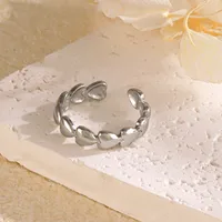Simple Style Heart Shape Titanium Steel Plating Women's Open Rings sku image 2