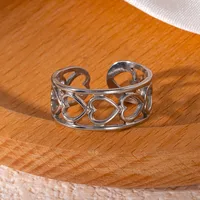 Simple Style Heart Shape Titanium Steel Plating Women's Open Rings sku image 3