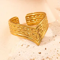 Simple Style Heart Shape Titanium Steel Plating Women's Open Rings sku image 31