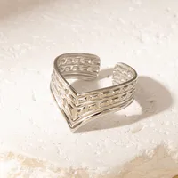 Simple Style Heart Shape Titanium Steel Plating Women's Open Rings sku image 6