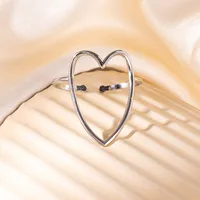 Simple Style Heart Shape Titanium Steel Plating Women's Open Rings sku image 9