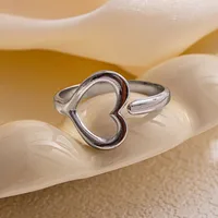 Simple Style Heart Shape Titanium Steel Plating Women's Open Rings sku image 10