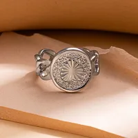 Simple Style Heart Shape Titanium Steel Plating Women's Open Rings sku image 11