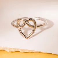 Simple Style Heart Shape Titanium Steel Plating Women's Open Rings sku image 13
