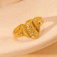 Simple Style Heart Shape Titanium Steel Plating Women's Open Rings sku image 39