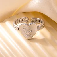 Simple Style Heart Shape Titanium Steel Plating Women's Open Rings sku image 14
