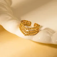 Simple Style Heart Shape Titanium Steel Plating Women's Open Rings sku image 45