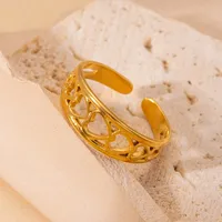 Simple Style Heart Shape Titanium Steel Plating Women's Open Rings sku image 46