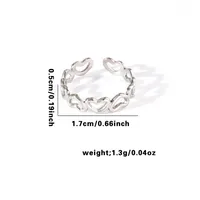 Simple Style Heart Shape Titanium Steel Plating Women's Open Rings sku image 24