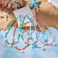 Hawaiian Tortoise Shell Alloy Seed Bead Beaded Women's Necklace main image 1
