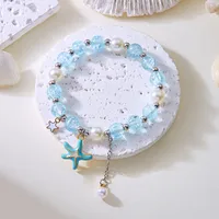 Simple Style Round Artificial Pearl Alloy Beaded Women's Bracelets sku image 2