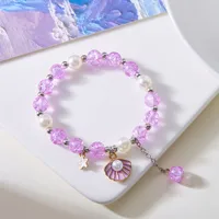 Simple Style Round Artificial Pearl Alloy Beaded Women's Bracelets sku image 3